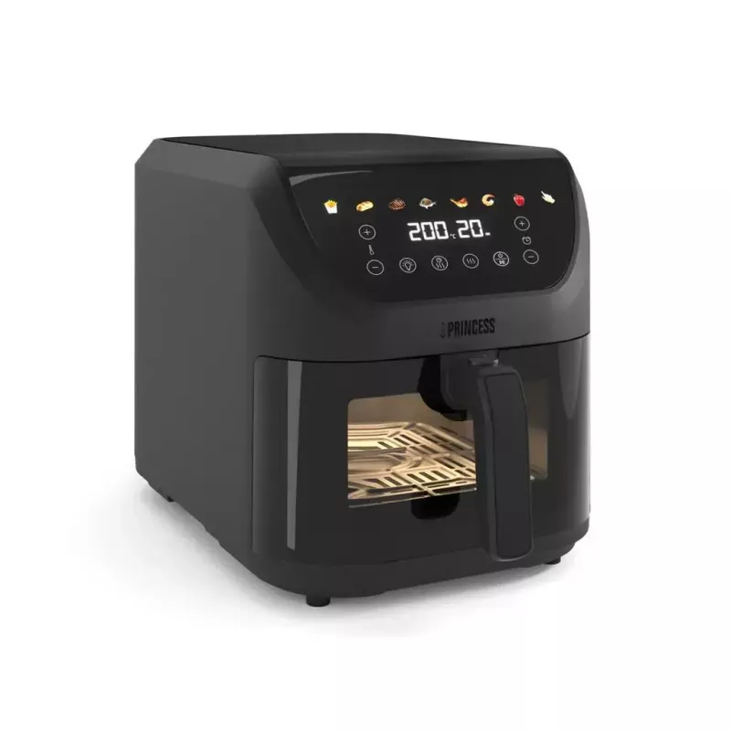 Karšto oro gruzdintuvė Princess 182476 Single 8 L, 2000 W, liečiamasis valdymas, juoda, 80°C min