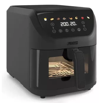 Karšto oro gruzdintuvė Princess 182476 Single 8 L, 2000 W, liečiamasis valdymas, juoda, 80°C min