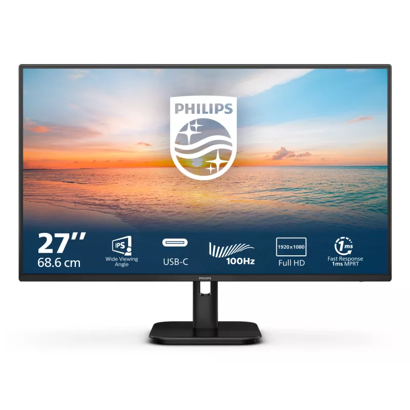 Philips 1000 serijos 27E1N1300A/00 kompiuterio monitorius 68,6 cm (27 col.) 1920 x 1080 pikselių Full HD LCD juodas