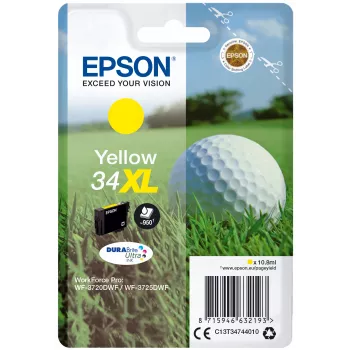Epson 34XL DURABrite Ultra rašalinė kasetė geltona, didelės talpos (XL), 10,8 ml, 950 puslapių