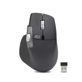 Belaidė lazerinė pelė ACT AC5147 – dešinei rankai, RF + Bluetooth, 4800 DPI, 6 mygtukai, pilka