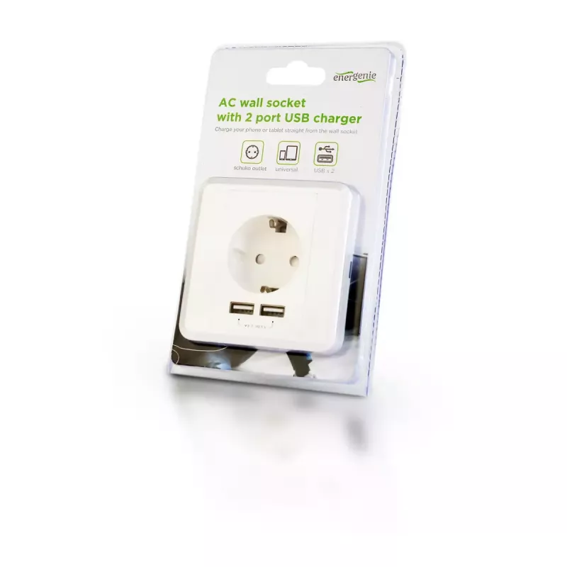 Lizdas su 2 USB EnerGenie EG-ACU2A2-01