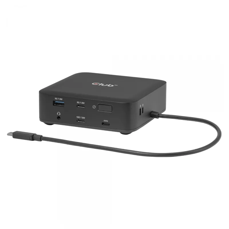 CLUB 3D CSV-2542 USB-C keturguba DisplayLink stotelė — 2× DisplayPort 8K60Hz, 2× HDMI 4K60Hz, PD 100W, 2.5G Ethernet