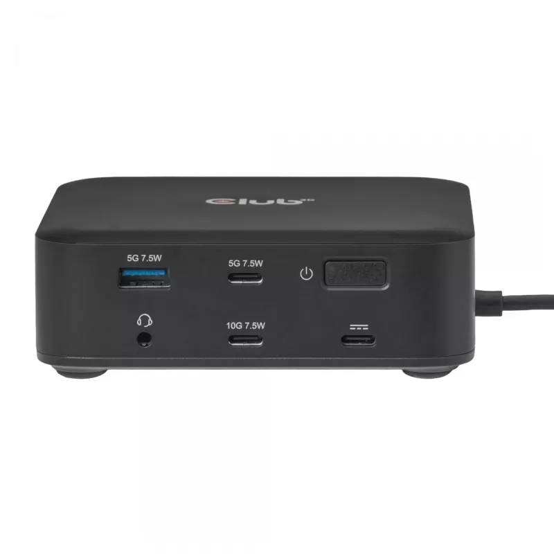 CLUB 3D CSV-2542 USB-C keturguba DisplayLink stotelė — 2× DisplayPort 8K60Hz, 2× HDMI 4K60Hz, PD 100W, 2.5G Ethernet