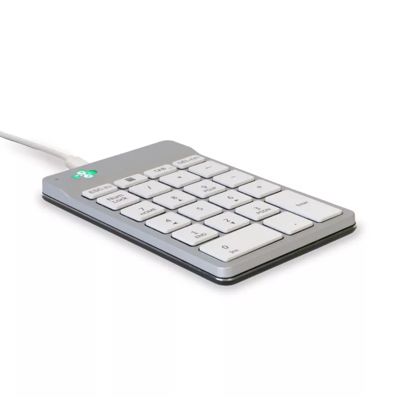 R-Go Tools Numpad Break – ergonomiškas skaičių blokas su pertraukų programine įranga, laidinis, baltas