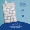 R-Go Tools Numpad Break – ergonomiškas skaičių blokas su pertraukų programine įranga, laidinis, baltas