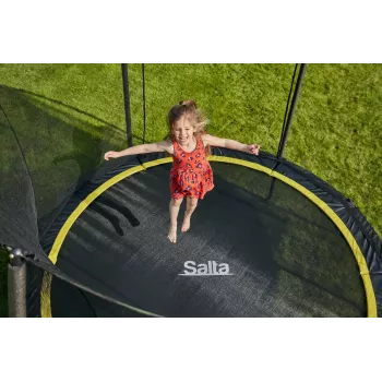 Antžeminis batutas Salta Comfort Round, 54 spyruoklės, 120 kg, 3 kojos, apsauginis tinklas, lauko