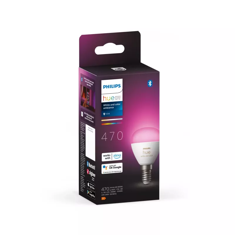 Išmanioji lemputė Philips Hue White and Colour Ambiance Lustre E14 Bluetooth Zigbee