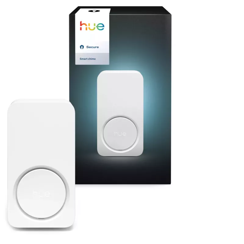 Belaidis vidaus durų skambučio garsinis signalas Philips Hue Secure — baltas, plastikinis, IP20, 90 g