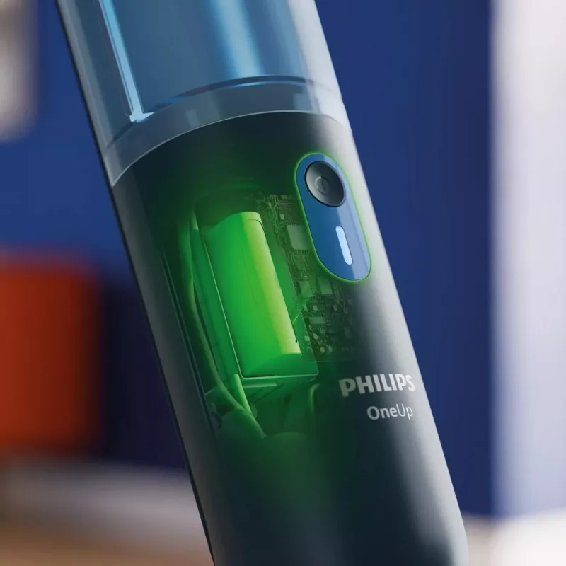 Elektrinis šluotuvas Philips XV3101/01 OneUp, baterijinis, mėlynas, 1,2 Ah