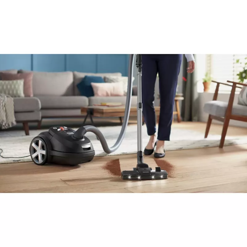Cikloninis dulkių siurblys Philips 8000 serijos XD8122/10 – 900 W, 4 L dulkių maišas, HEPA filtras, juodas