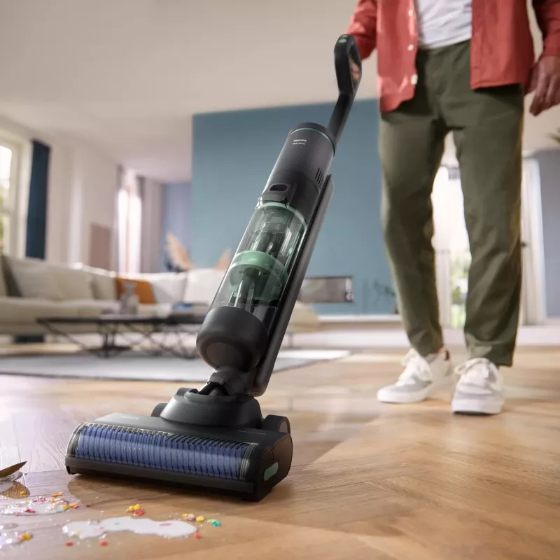 Philips 7000 serijos XW7263/11 2-in-1 belaidis šluotinis siurblys, šlapiam ir sausam valymui, 0,45 l, 160 W, juodas