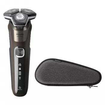 Philips SHAVER Series 5000 S5886/30 vyriškas skustuvas su rotaciniu skutimu ir trimeriu, juoda/ruda