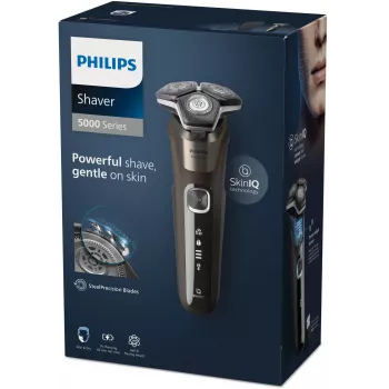 Philips SHAVER Series 5000 S5886/30 vyriškas skustuvas su rotaciniu skutimu ir trimeriu, juoda/ruda