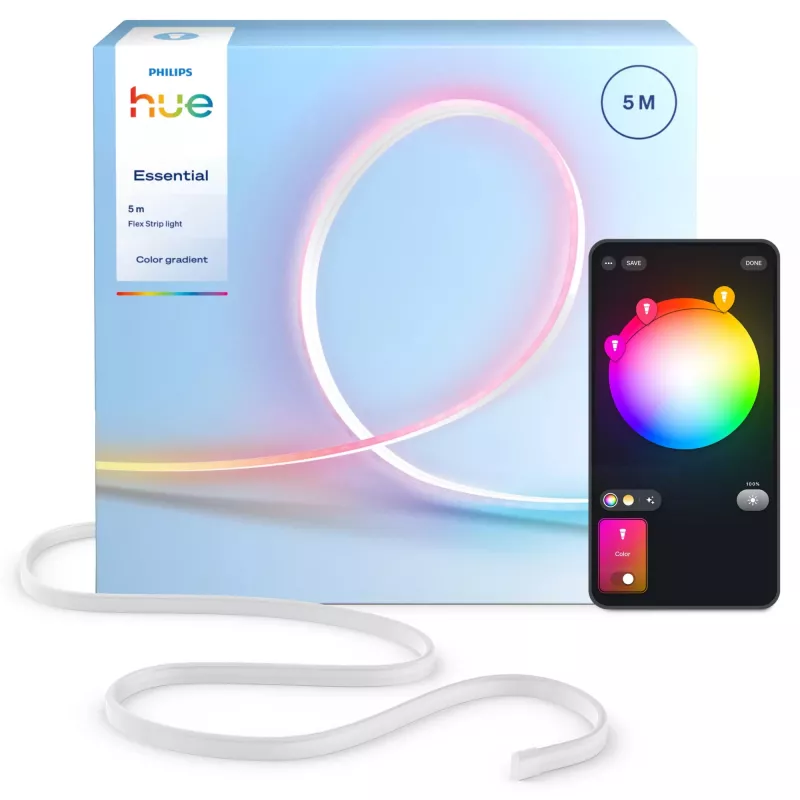 Philips Hue Essential Flex 5 m išmanioji LED juosta, Bluetooth/Zigbee, daugiaspalvė, 19 W