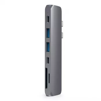 Satechi ST-CMBPM aliuminio dokas / prievadų replikatorius – USB 3.2 Gen 1 Type-C, HDMI, USB-A, SD/MicroSD, pilka