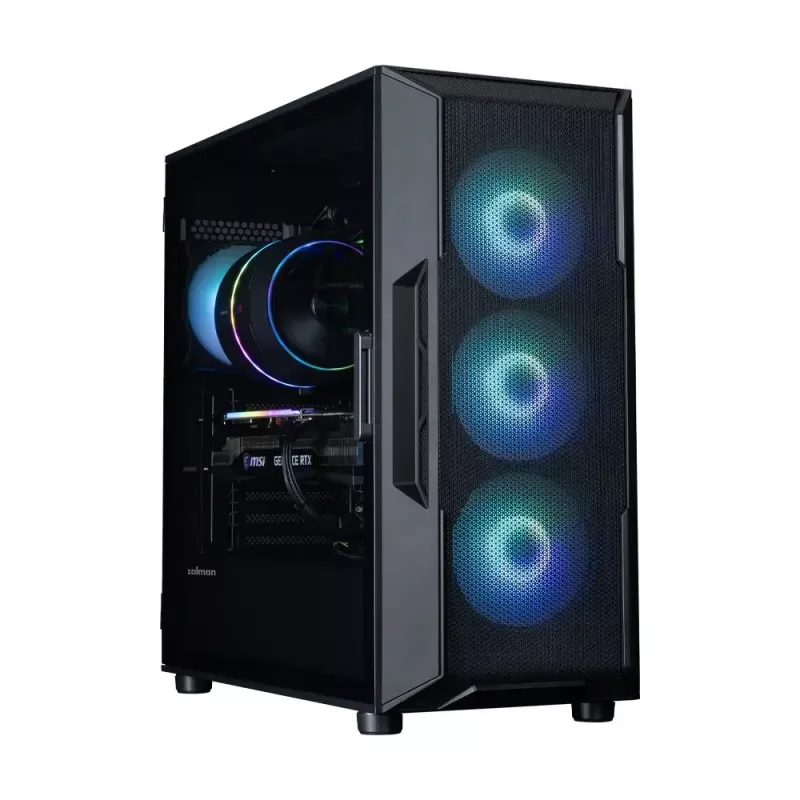 ZALMAN korpusas i3 NEO V2 Mid Tower, ARGB ventiliatoriai x4, juodas