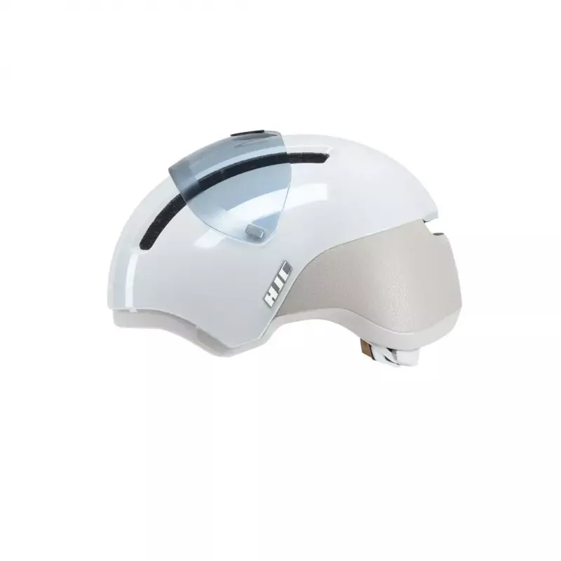 Dviračio šalmas HJC Calido Plus, dydis S (51–56 cm), In-mold, Magnetinis skydelis, 350 g, Baltas/Pilkas