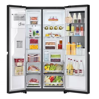 LG InstaView GSGV81EPLL side-by-side šaldytuvas, 635 L, juodas