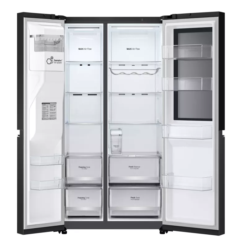 LG InstaView GSGV81EPLL side-by-side šaldytuvas, 635 L, juodas