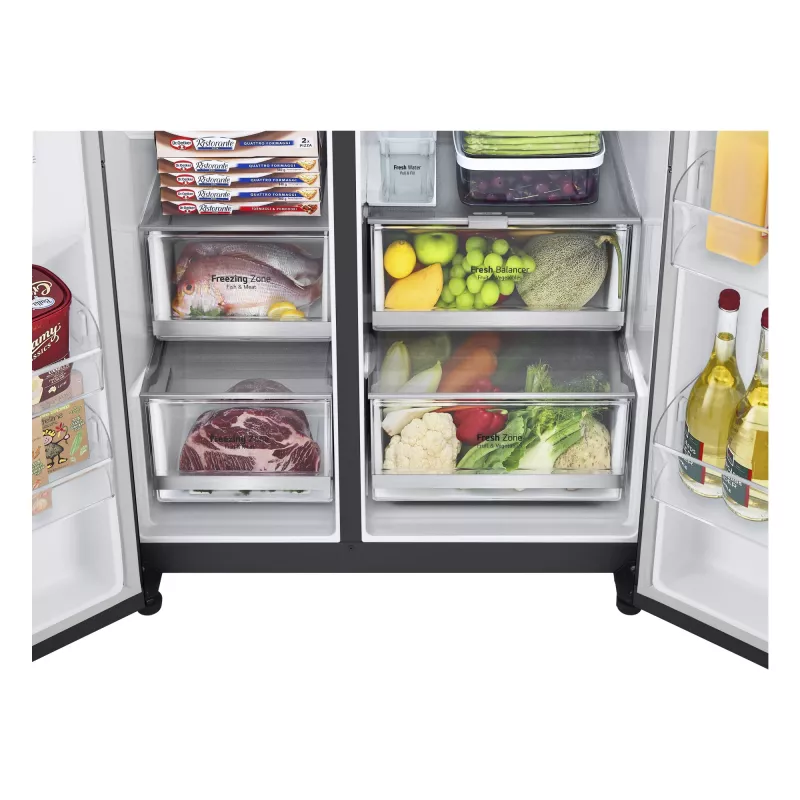 LG InstaView GSGV81EPLL side-by-side šaldytuvas, 635 L, juodas