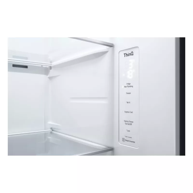 LG InstaView GSGV81EPLL side-by-side šaldytuvas, 635 L, juodas