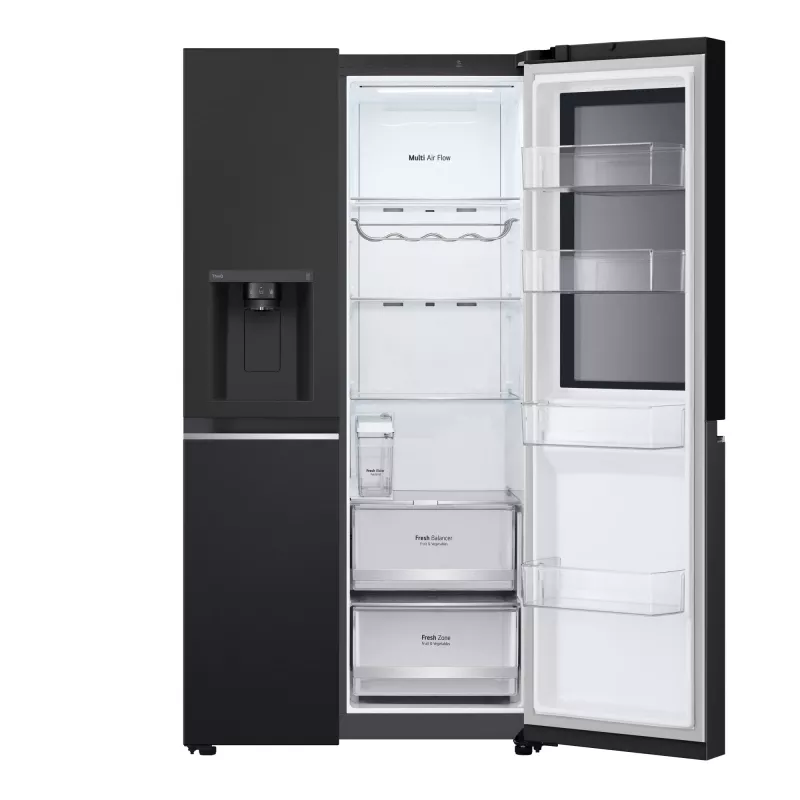LG InstaView GSGV81EPLL side-by-side šaldytuvas, 635 L, juodas