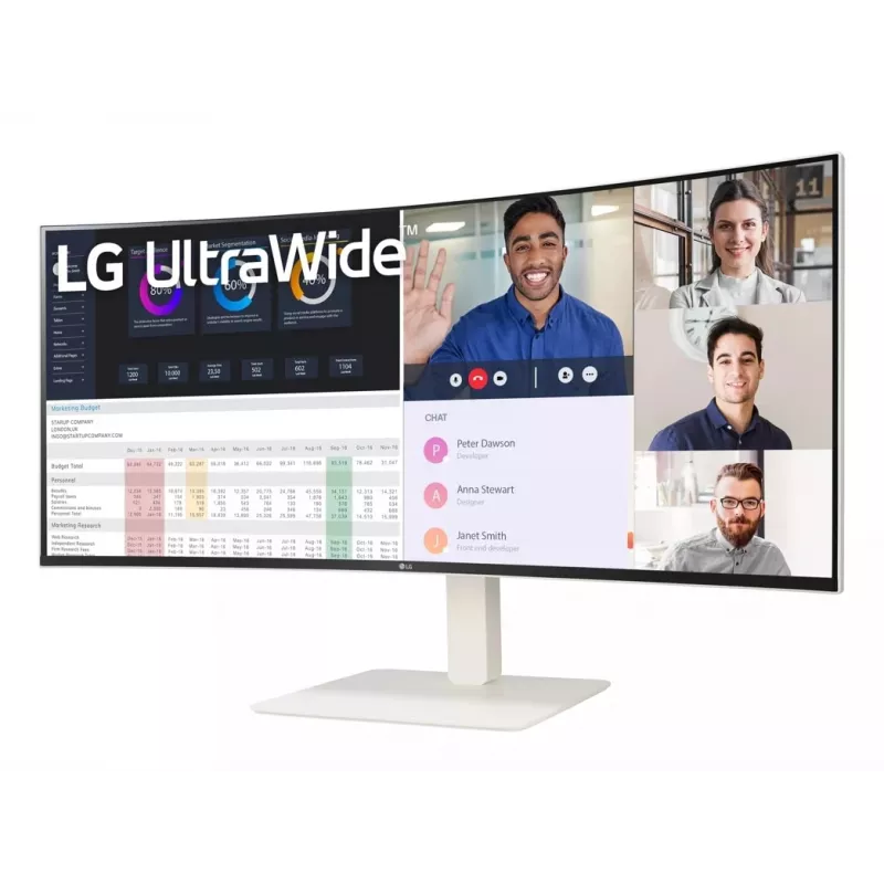 LG 38WR85QC-W monitorius 96,5 cm (38 colių) 3840 x 1600 UltraWide Quad HD LCD Baltas