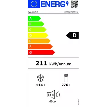 Šaldytuvas su šaldikliu Samsung RB38C7B5D39/EF Laisvai pastatomas 390 L Smėlio spalvos