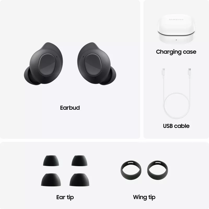 Samsung GALAXY BUDS FE GRAPHITE Ausinės Belaidės True Wireless Stereo (TWS) Į ausį Skambučiai/Muzika/Sportas/Kasdien Bluetooth