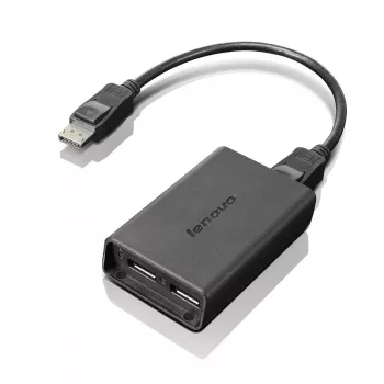Lenovo DisplayPort į dvigubą DisplayPort monitoriaus laidas USB A juodas