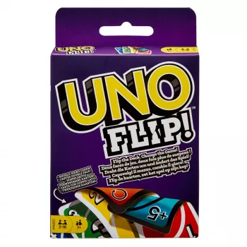 Kortų žaidimas UNO FLIP! su spalvų aklumui pritaikyta kalade vaikams, suaugusiems ir šeimos vakarui