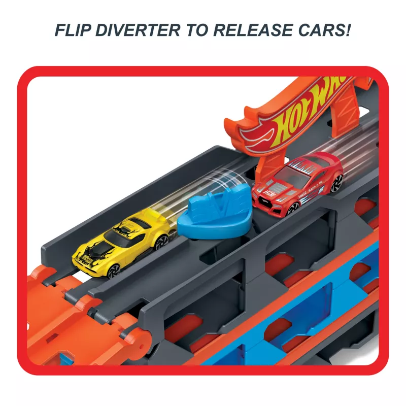 Hot Wheels City Speedway Hauler Carrier su 3 žaisliniais automobiliais