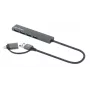 Manhattan USB-C & USB-A jungties dokas / šakotuvas, 4 prievadai: USB-A (x4), 5 Gbps (USB 3.2 Gen1), maitinamas per USB, kabelis 25 cm