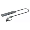 Manhattan USB-C & USB-A jungties dokas / šakotuvas, 4 prievadai: USB-A (x4), 5 Gbps (USB 3.2 Gen1), maitinamas per USB, kabelis 25 cm