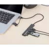 Manhattan USB-C & USB-A jungties dokas / šakotuvas, 4 prievadai: USB-A (x4), 5 Gbps (USB 3.2 Gen1), maitinamas per USB, kabelis 25 cm