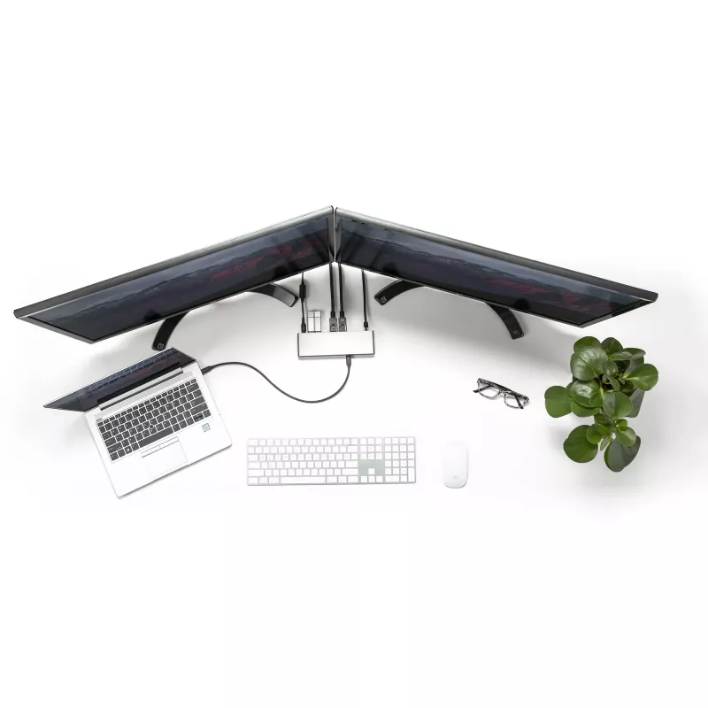 StarTech.com Thunderbolt 3 Dock – doko stotelė nešiojamam kompiuteriui su dviem 4K 60Hz monitoriais, DisplayPort, HDMI ir 1080p VGA, 85W įkrovimas, 2x USB-A, Ethernet, skirta Mac ir Windows