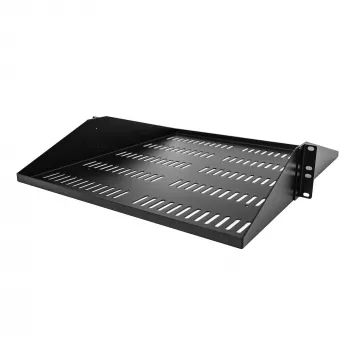 StarTech.com 2U serverinė lentyna, centre montuojama universali ventiliuojama konsolinė padėkla 19 colių tinklo įrangos stovui, tvirtas plienas, 91 kg talpa, 50,8 cm gylio, juoda