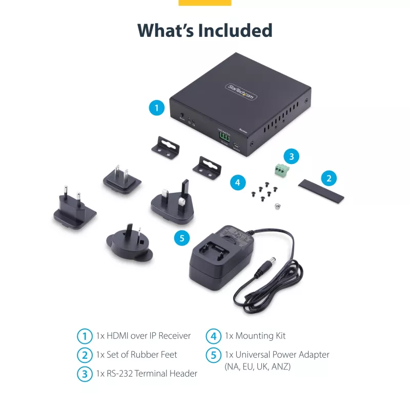 StarTech.com HDMI imtuvas per IP tinklą IH2006 serijai, 4K 60Hz, be tvarkyklių, AVoIP, su tvirtinimo rinkiniu, tik imtuvas
