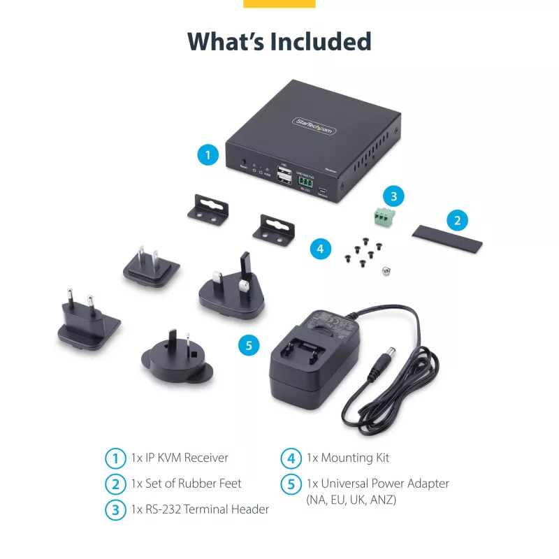 StarTech.com HDMI KVM imtuvas per IP tinklą IH2006 serijai, 4K 60Hz, be tvarkyklių, AVoIP, su montavimo komplektu, tik imtuvas