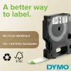 DYMO Rhino Industrial ilgalaikės poliesterio etiketės | 19 mm x 5,5 m | juodas spaudinys ant metalinio | lipnios | skirtos Rhino ir LabelManager etikečių spausdintuvams