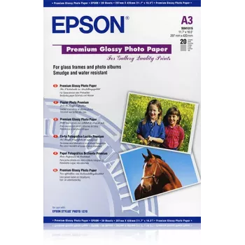 Epson Premium Glossy nuotraukų popierius, A3, 255 g/m², 20 lapų