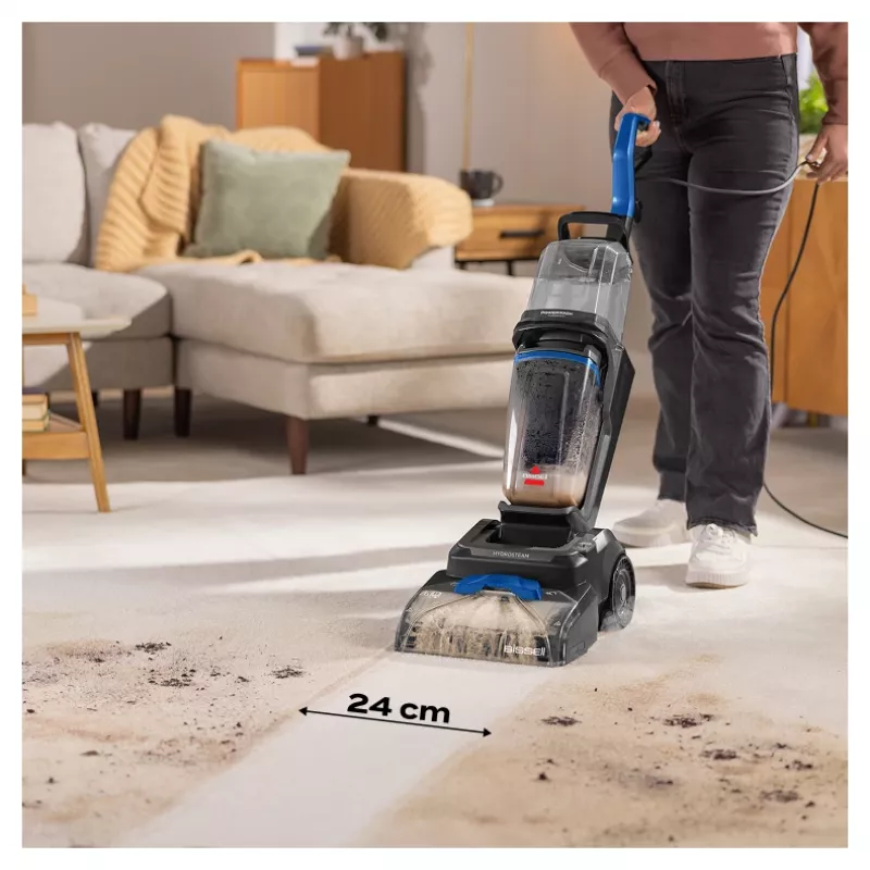 Bissell PowerWash HydroSteam kilimų valymo mašina, vaikščiojamoji, juoda, mėlyna, titano