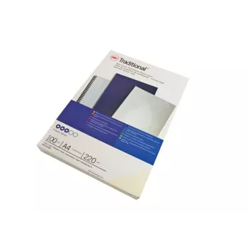 GBC Binding Cover A4 Plain 250 gsm – balti kieti viršeliai dokumentams, 100 vnt.