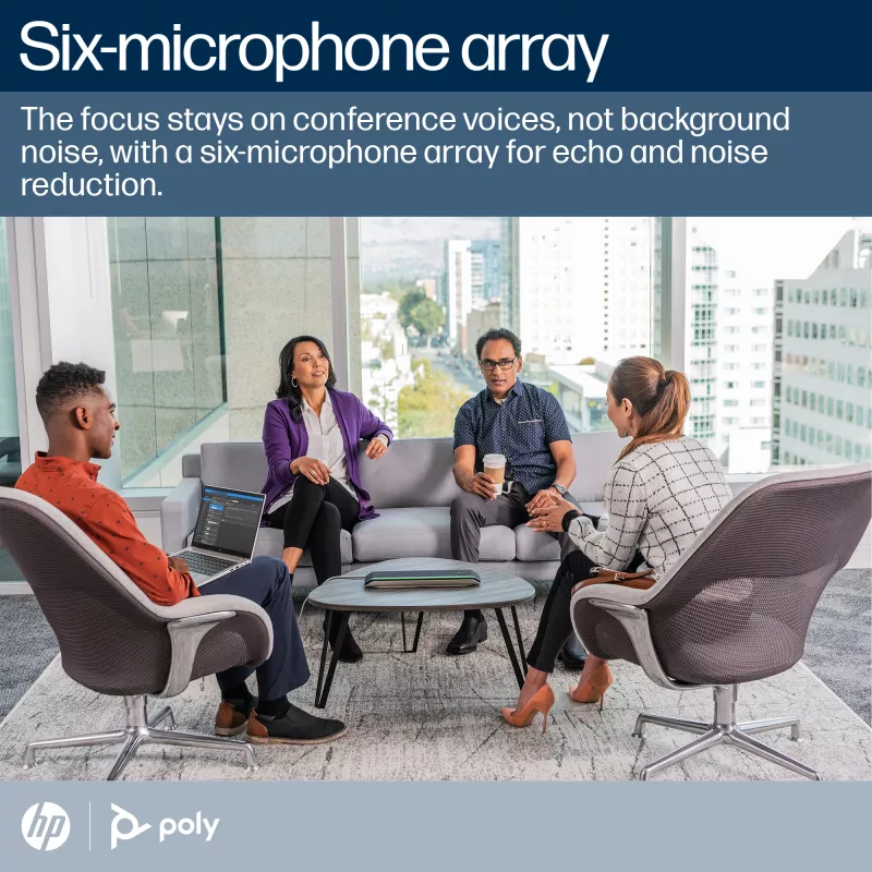 HP Poly Sync 60 garsiakalbis su mikrofonu, sertifikuotas Microsoft Teams, sidabrinis