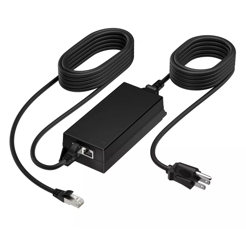 HP Poly PoE++ 65W 2.5G adapter su 3,66 m CAT6A kabeliu ir maitinimo laidu
