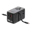 Verbatim Charge 'n' Travel 70W 2C Universalus kelioninis adapteris su įtraukiamais laidais juodas