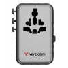 Verbatim Charge 'n' Travel 100W Universalus kelioninis adapteris su įtraukiamu kabeliu Juodas