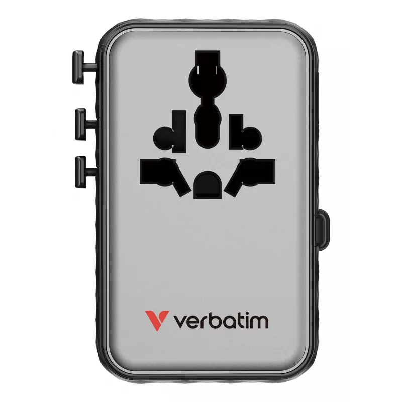 Verbatim Charge 'n' Travel 100W Universalus kelioninis adapteris su įtraukiamu kabeliu Juodas