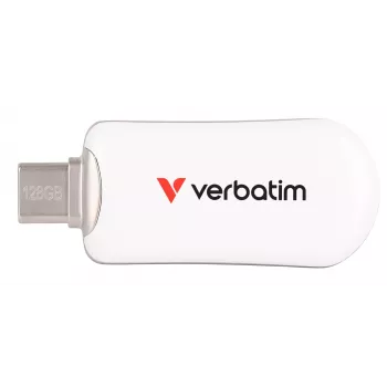 Verbatim Plectra USB-C atmintukas baltas 128GB, 128 GB, USB Type-C, 3.2 Gen 1 (3.1 Gen 1), 100 MB/s, be dangtelio, baltas